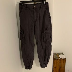 Grey cargo joggers